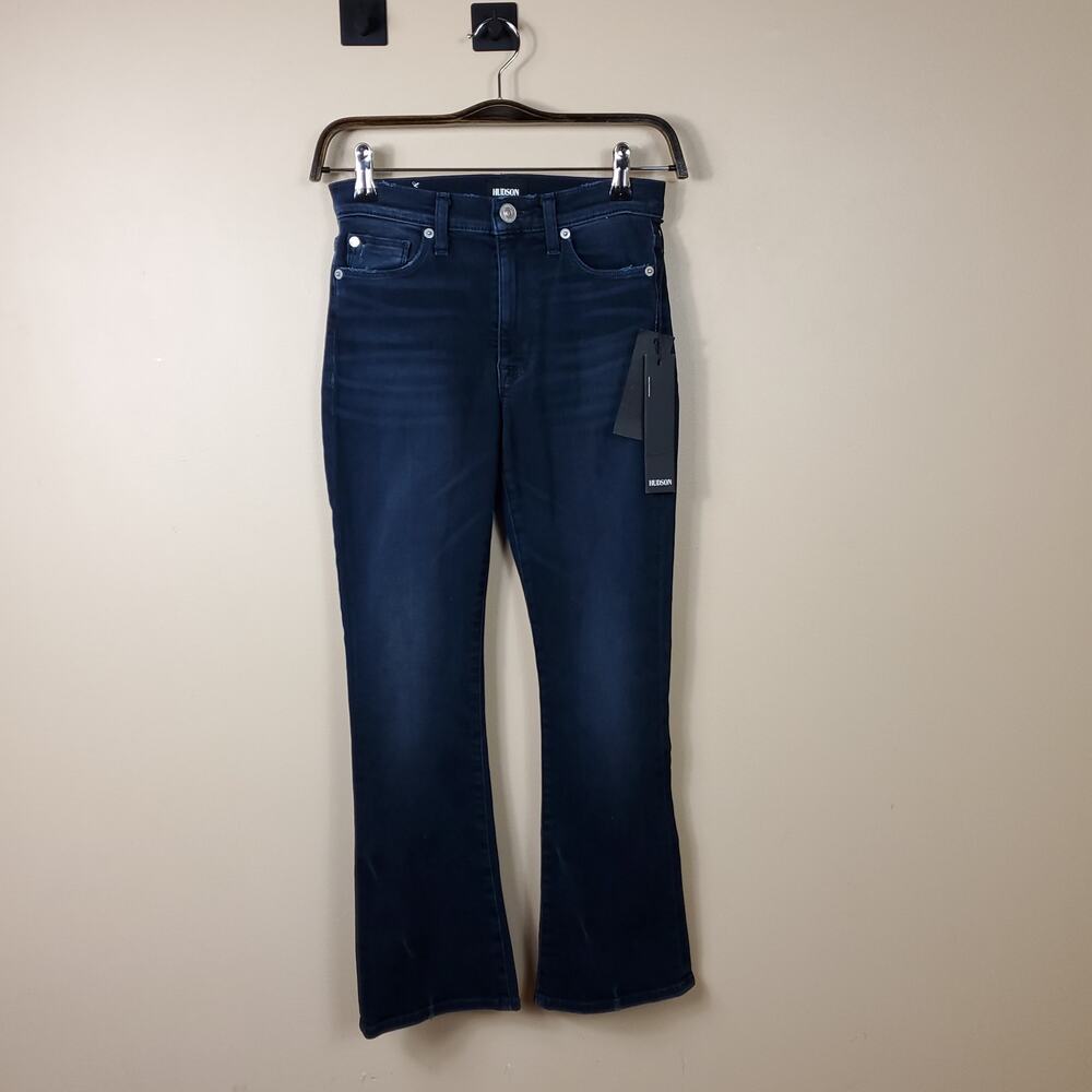 Hudson Brix Crop Hi-rise Bootcut Stretch Jeans in Night Rider Wash Size 24